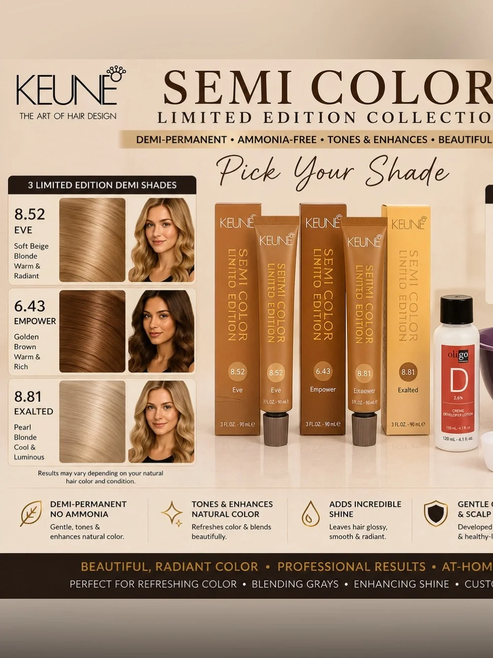 Keune Blonde Touch Up Root Hair Color Kit: Semi & Demi-Perm PICK UR COLOR - NEW